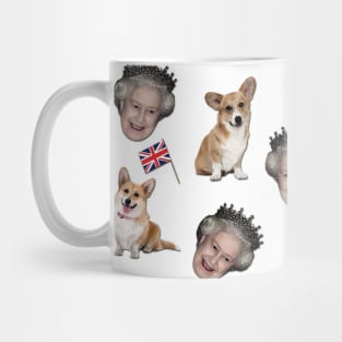 Queen Elizabeth and Corgis Mug